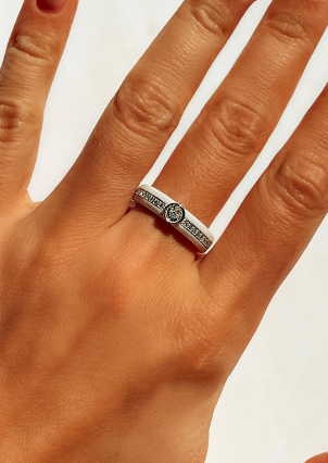 Каблучка Кераміка фіаніт срібло 925°/ ювелірна кераміка 1629б023