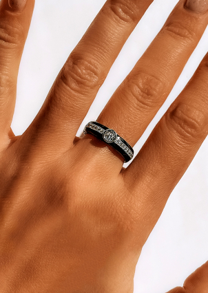 Pierścionek Ceramika cyrkonia srebrna 925°/ ceramika jubilerska 1629ch023