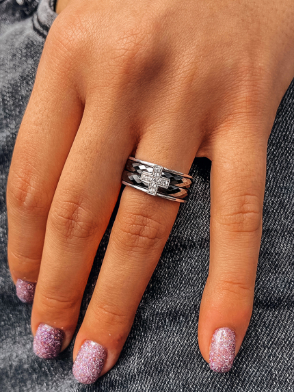 Каблучка срібло 925°/ ювелірна кераміка 1629ч057а