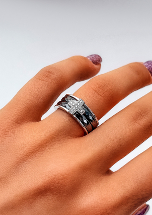 Каблучка срібло 925°/ ювелірна кераміка 1629ч057а