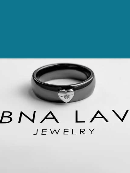 Каблучка Кераміка фіаніт срібло 925°/ ювелірна кераміка 1629ч066