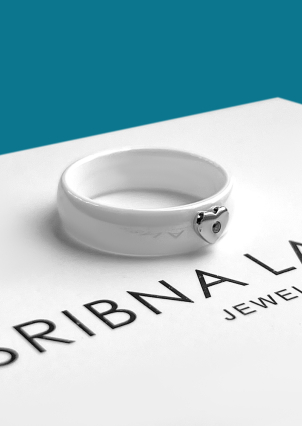 Каблучка Кераміка фіаніт срібло 925°/ ювелірна кераміка 1629б066