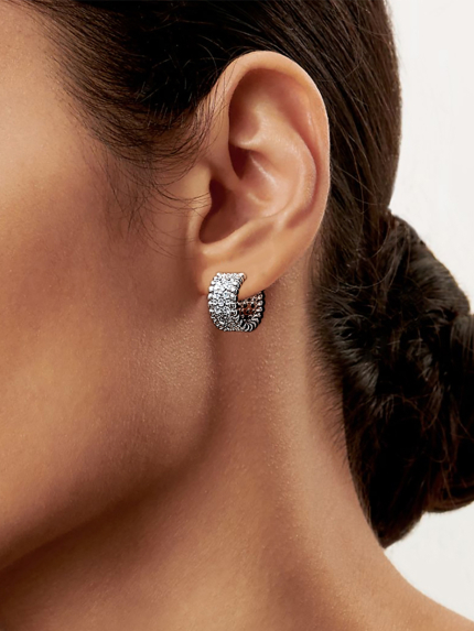 Сережки фіаніт Срібло 925° (родій) 000866