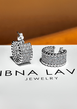 Сережки фіаніт Срібло 925° (родій) 000866