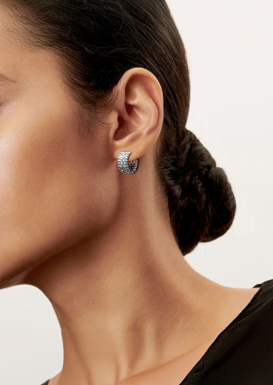 Сережки фіаніт Срібло 925° (родій) 000866