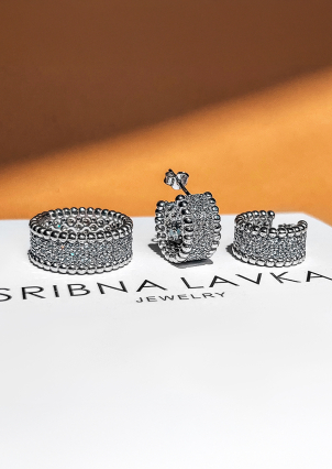 Сережки фіаніт Срібло 925° (родій) 000866