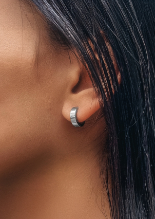 Сережки без вставок Срібло 925° (родій) 108110