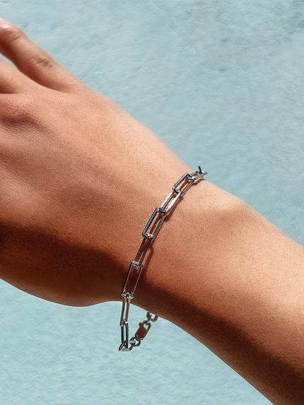 Браслет без вставок Срібло 925° (родій) 75239