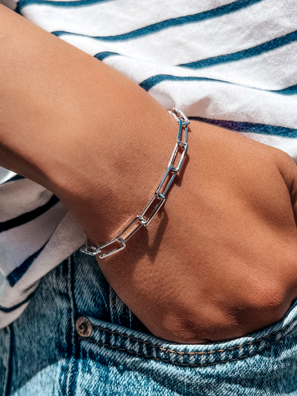 Браслет без вставок Срібло 925° (родій) 75239