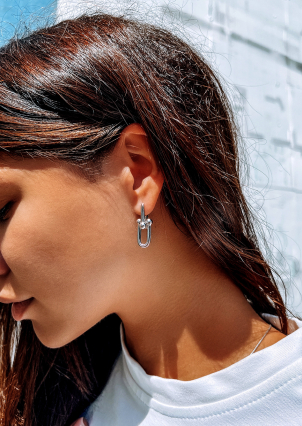 Сережки без вставок Срібло 925° (родій) 520901