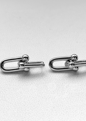 Сережки без вставок Срібло 925° (родій) 520901