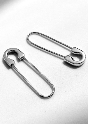 Сережки без вставок Срібло 925° (родій) 20341