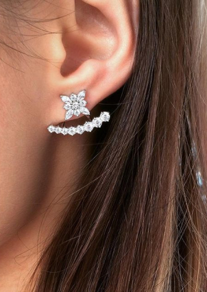 Сережки фіаніт Срібло 925° (родій) 29030