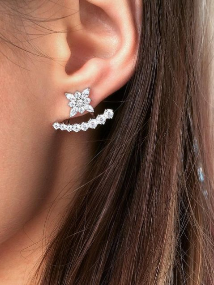 Сережки фіаніт Срібло 925° (родій) 29030