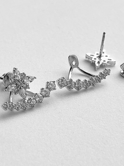 Сережки фіаніт Срібло 925° (родій) 29030