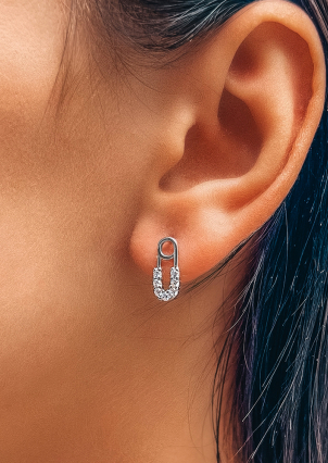 Сережки фіаніт Срібло 925° (родій) 29192