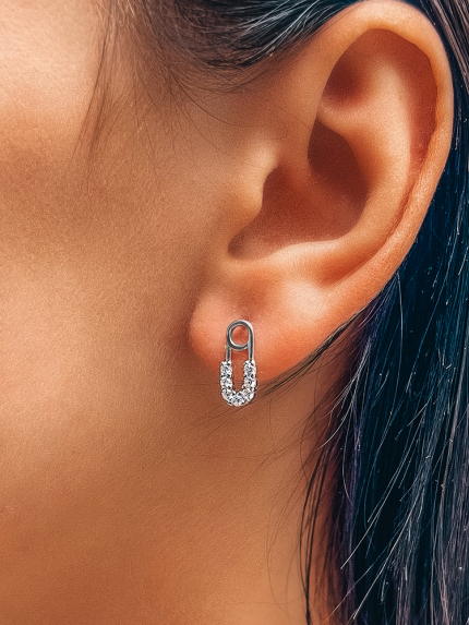 Сережки фіаніт Срібло 925° (родій) 29192