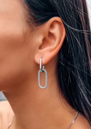 Сережки фіаніт Срібло 925° (родій) 21185