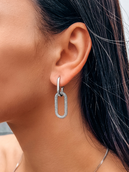 Cyanite earrings Silver 925° (rhodium) 21185