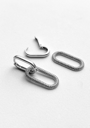 Сережки фіаніт Срібло 925° (родій) 21185