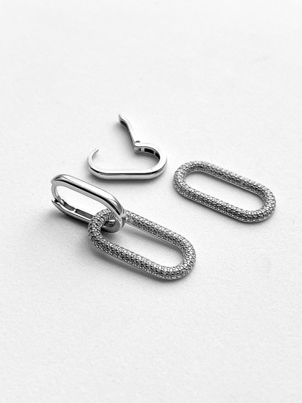 Cyanite earrings Silver 925° (rhodium) 21185