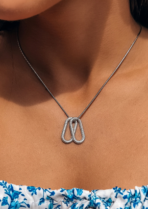 Сережки фіаніт Срібло 925° (родій) 21185