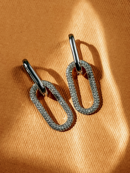 Cyanite earrings Silver 925° (rhodium) 21185