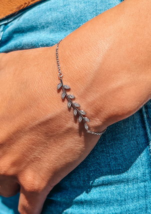 Браслет фіаніт Срібло 925° (родій) 4689