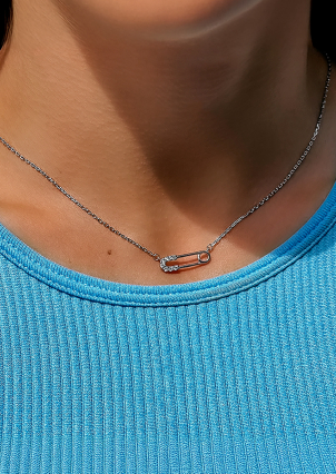 Кольє фіаніт Срібло 925° (родій) 61192