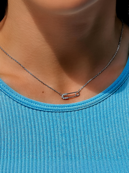 Кольє фіаніт Срібло 925° (родій) 61192