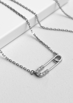 Кольє фіаніт Срібло 925° (родій) 61192