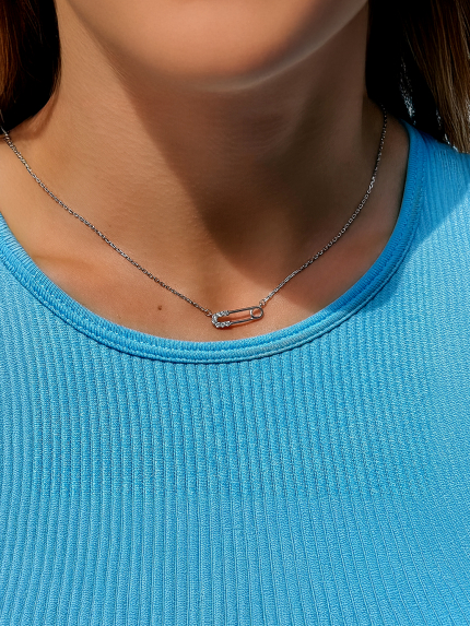 Кольє фіаніт Срібло 925° (родій) 61192