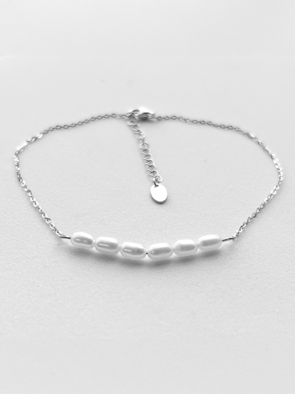 Браслет перлина Срібло 925° (родій) SA02PW