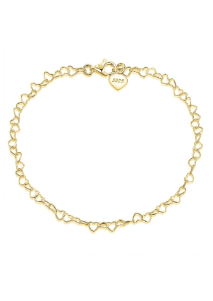 Браслет без вставок Срібло 925° (позолота) SA10G