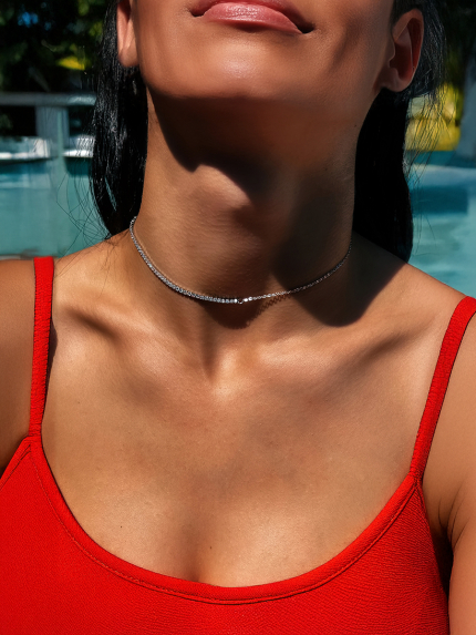 Кольє фіаніт Срібло 925° (родій) 560274