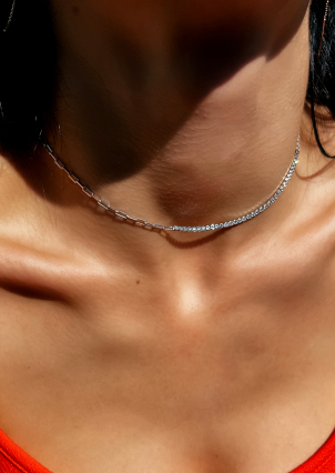 Кольє фіаніт Срібло 925° (родій) 560275