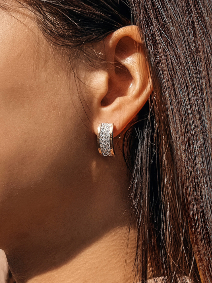 Cyjanitowe kolczyki Srebro 925°, złoto 375° 016s