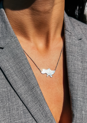 Кольє без вставок Срібло 925° (родій) 001423