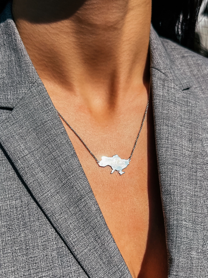 Кольє без вставок Срібло 925° (родій) 001423