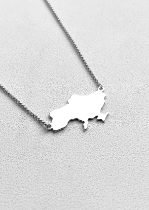 Кольє без вставок Срібло 925° (родій) 001423