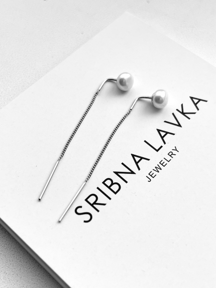 Kolczyki z perełkami Srebro 925° (rod) 000904