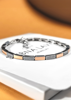 Браслет фіаніт Срібло 925° золото 375° 000874