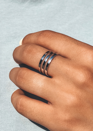 Каблучка без вставок Срібло 925° (родій) к2ф/416-1