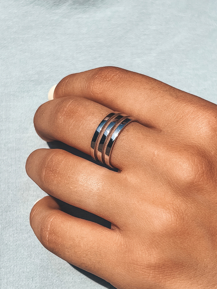 Каблучка без вставок Срібло 925° (родій) к2ф/416-1