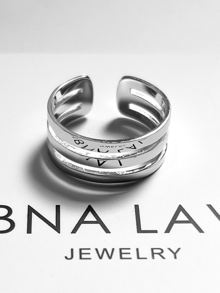 Каблучка без вставок Срібло 925° (родій) к2ф/416-1