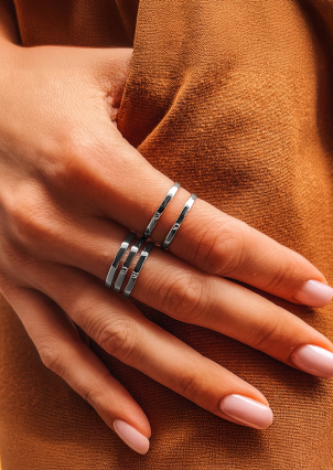 Каблучка без вставок Срібло 925° (родій) к2ф/416-1