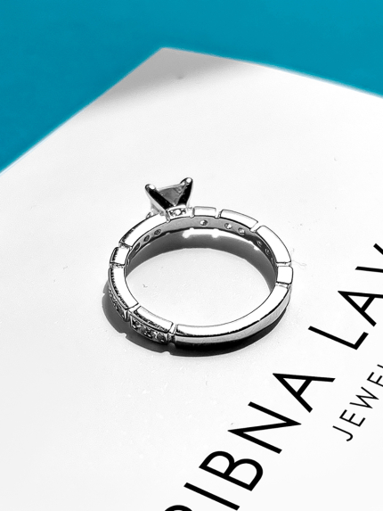 Pierścionek Fianit (AAAAA) Srebro 925° (rod) ARP07P06