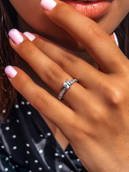 Pierścionek Fianit (AAAAA) Srebro 925° (rod) ARP07P06