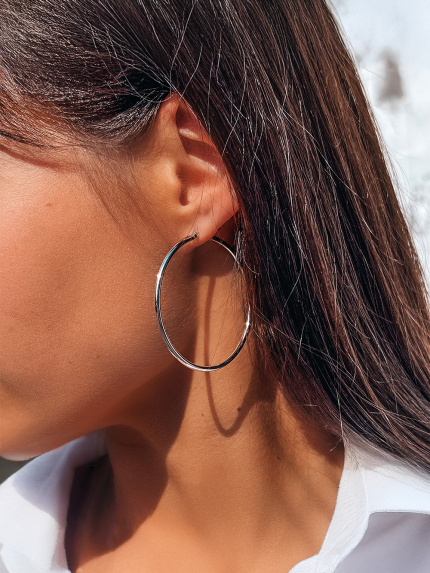 Сережки без вставок Срібло 925° (родій) APE34P2050