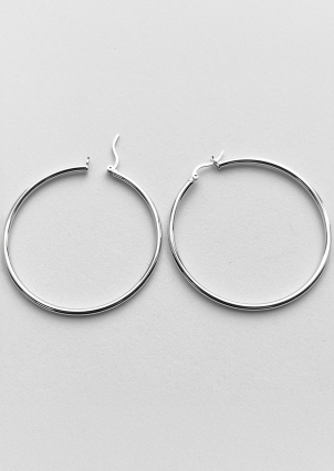 Сережки без вставок Срібло 925° (родій) APE34P2050